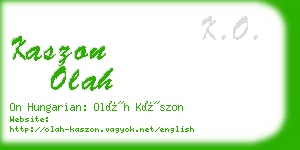 kaszon olah business card